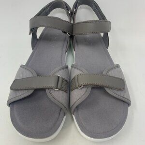 Alegria Traq Qali Grey Women's Sandal Grey and White Straps Velcro Size 39 EU